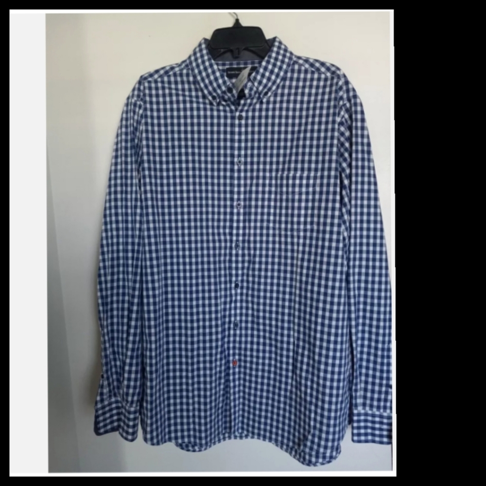As Seen On Spiderman Blue Gingham Check Button Down Shirt 3XL●